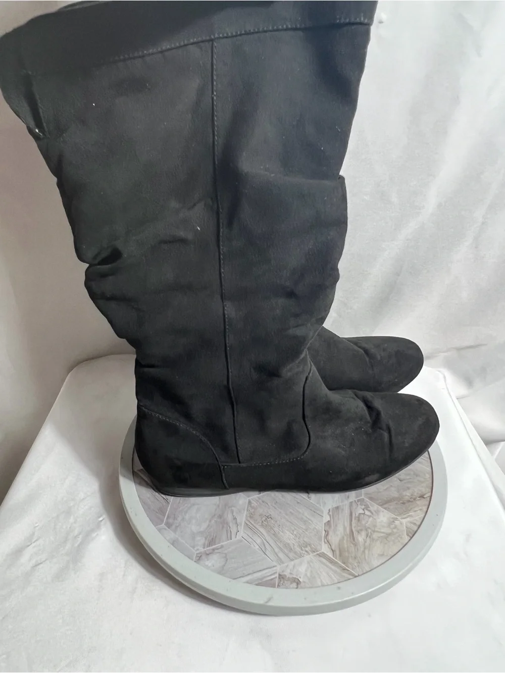 Self Esteem Women’s Black Tall Slouch Boots Size 10M Wide Shaft Textile